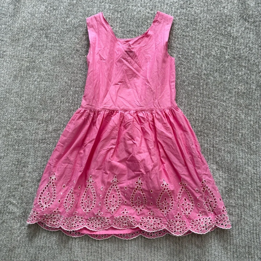 Gap Kids Pink Eyelet Dress Size M 8 Cotton Sleeveless Summer Dress‎